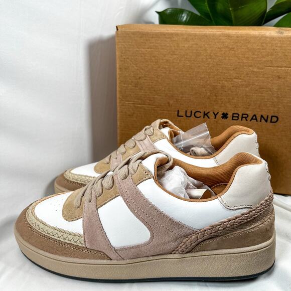 LUCKY BRAND Halinna Low Top Sneaker Fall Biege Size 10 - Picture 1 of 9